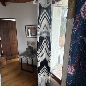 Z Supply Black and White Maxi Dress small NWOT